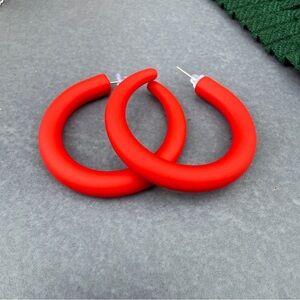 Bold Red Hoop Earrings